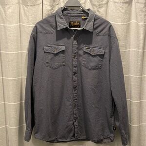Howler Brothers Men's Charcoal/Steel Blue Button Down Shirt